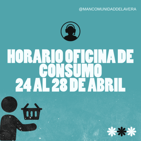 Imagen Horario Oficina de Consumo del 24 al 28 de abril