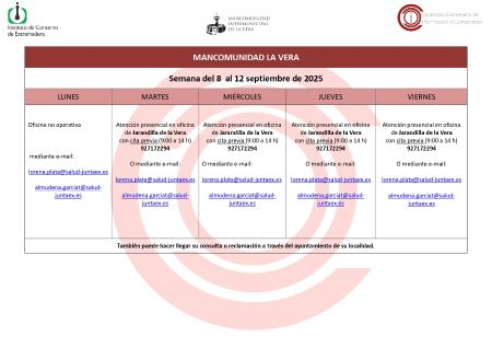 Imagen Planning de la Semana del 8 al 12 septiembre de 2025 de la Oficina de Consumo