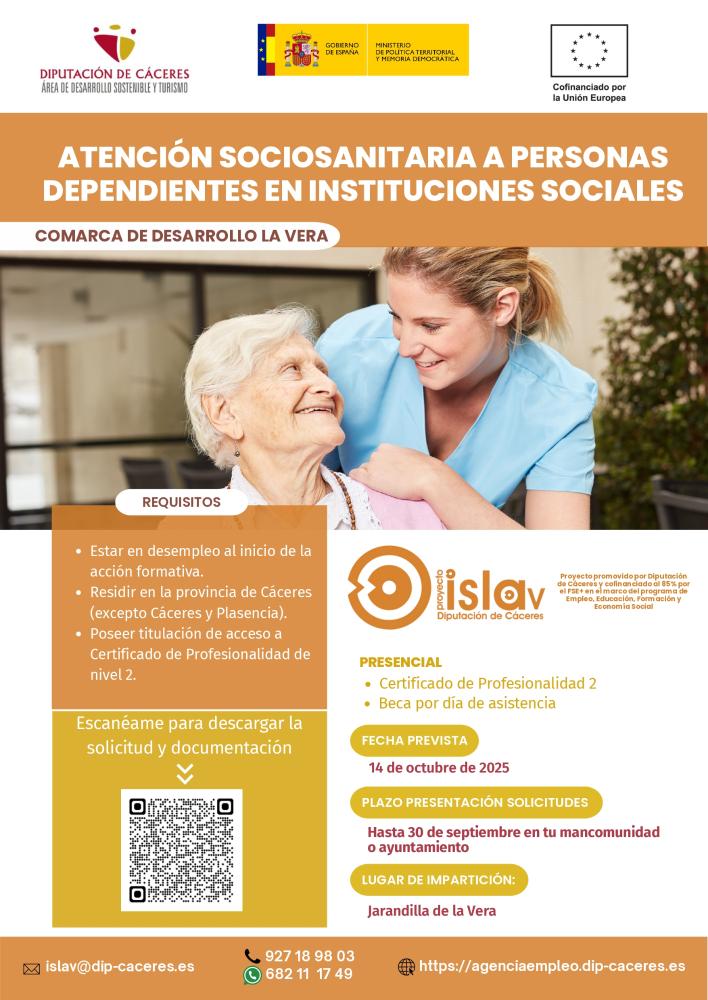 Imagen ATENCIÓN SOCIOSANITARIA A PERSONAS DEPENDIENTES EN INSTITUCIONES SOCIALES